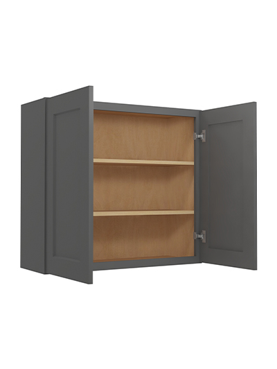 SG-W3330: Shaker Grey 33″ Double Door 30″ High Wall Cabinet