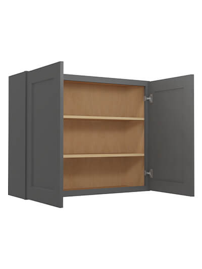 SG-W3630: Shaker Grey 36″ Double Door 30″ High Wall Cabinet