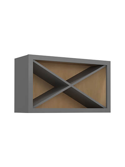 SG-WXR3018: Shaker Grey Wine X Rack Wall Cabinet Kit