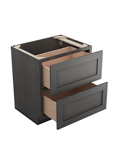 AG-2DB30: Greystone Shaker 30″ 2 Drawer Base Cabinet