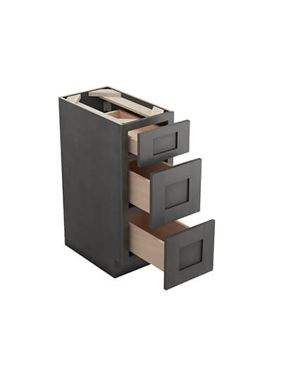 AG-SVB1221-34-1/2″: Greystone Shaker 12″ Three Drawer Base vanity