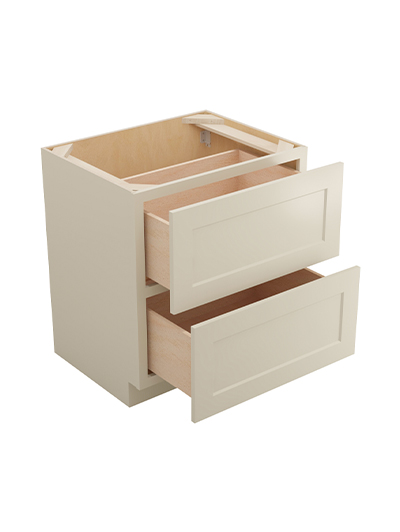 SA-2DB30: Shaker Antique White 30″ Two Drawer Base Cabinet