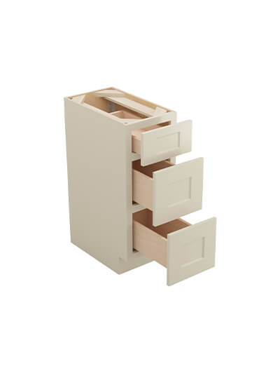SA-3VDB12: Shaker Antique White 12″ Vanity Drawer Base