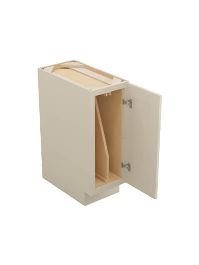 SA-B12FHTD: Shaker Antique White 12″ Full Height Door Tray Divider Base Cabinet