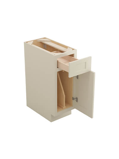 SA-B12TD: Shaker Antique White 12″ Single Tray Divider Base Cabinet with Drawer