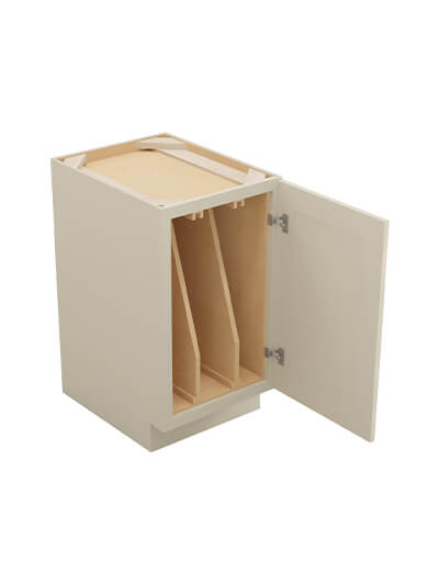 SA-B18FHTD: Shaker Antique White 18″ Full Height Door Double Tray Divider Base Cabinet