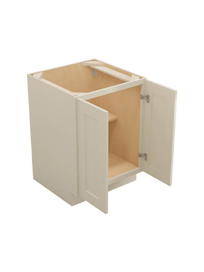 SA-B24FH: Shaker Antique White 24″ Double Door Base Cabinet
