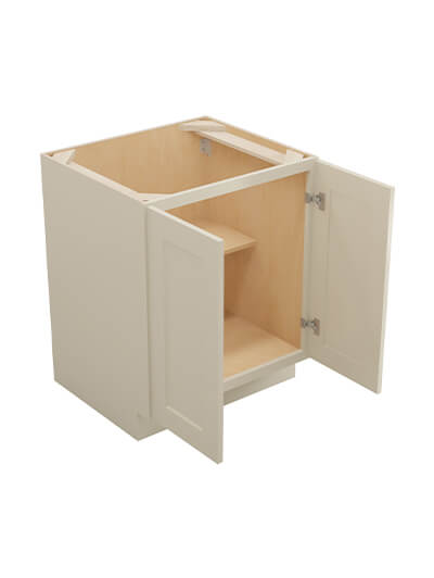 SA-B27FH: Shaker Antique White 27″  Double Door Base Cabinet