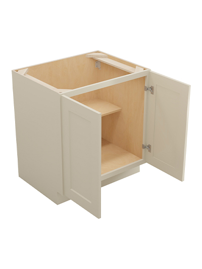 SA-B30FH: Shaker Antique White 30″  Double Door Base Cabinet