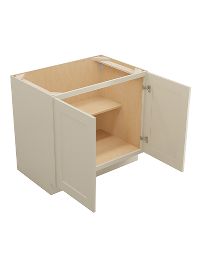 SA-B36FH:Shaker Antique White 36″  Double Door Base Cabinet