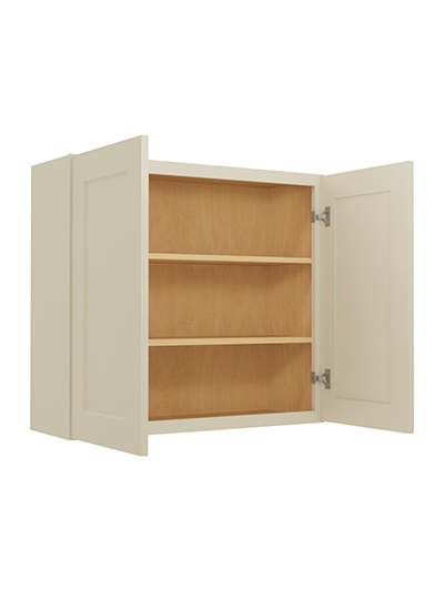 SA-W3330: Shaker Antique White 33″ Double Door 30″ High Wall Cabinet