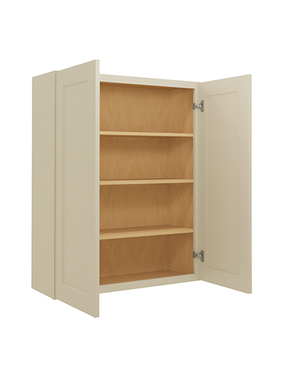 SA-W3342: Shaker Antique White 33″ Double Door 42″ High Wall Cabinet