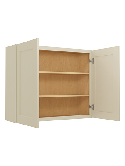 SA-W3630: Shaker Antique White 36″ Double Door 30″ High Wall Cabinet