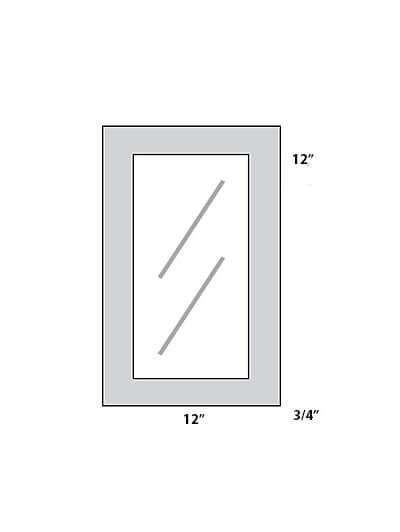 Cream White Shaker 12×12 Glass Door