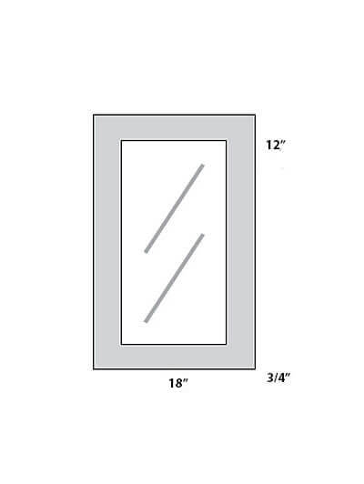 Cream White Shaker 18×12 Glass Door