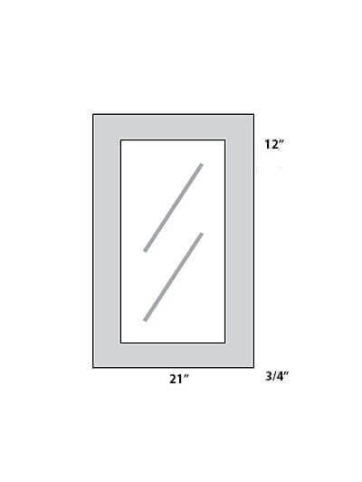 Cream White Shaker 21×12 Glass Door