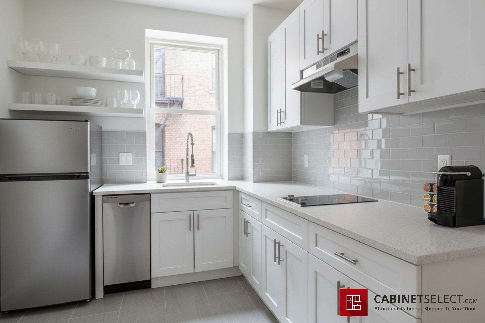 Ice White Shaker Cabinets For Multi Family and Apartment Projects