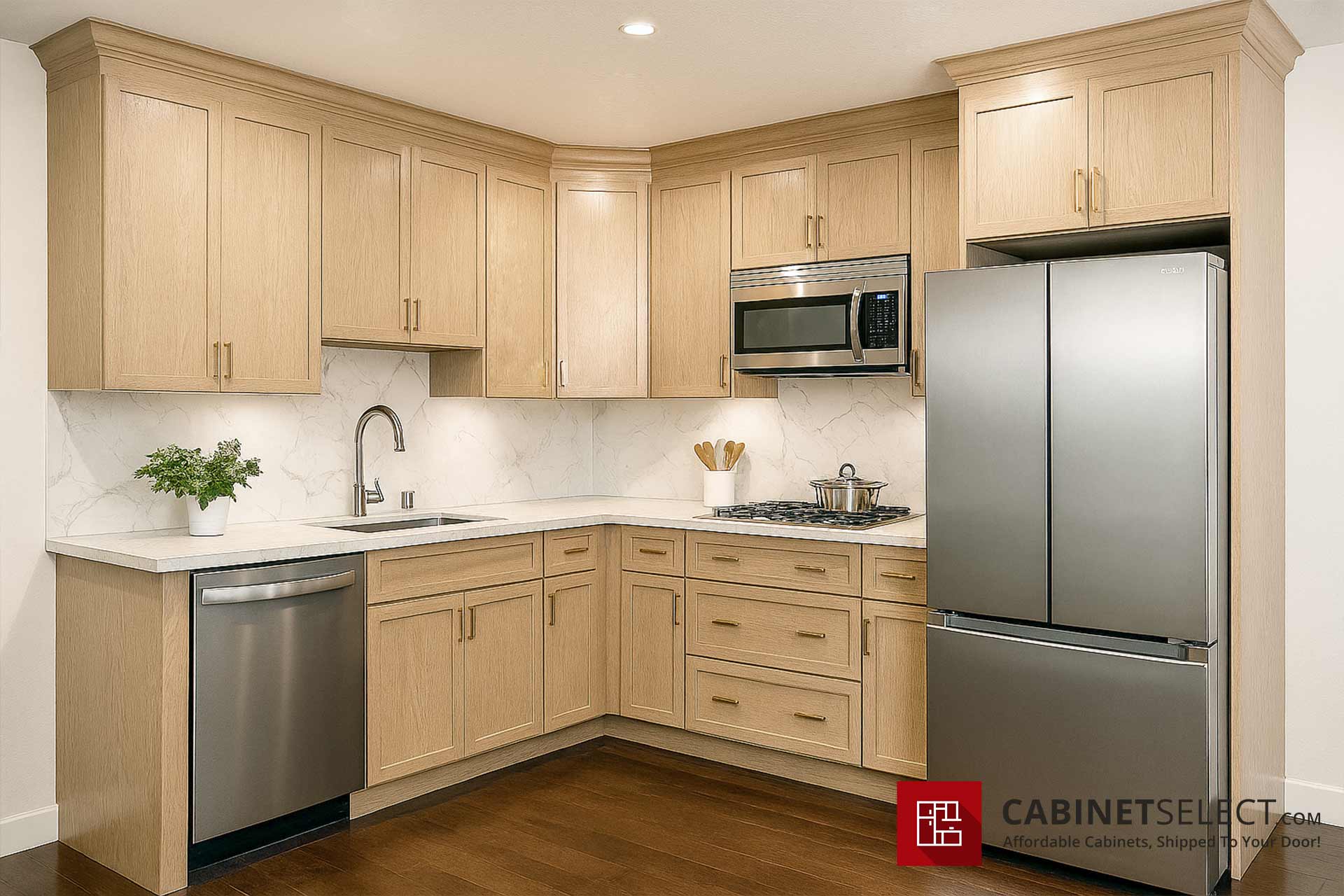Petit Sand Shaker Kitchen Cabinets in an apartment project