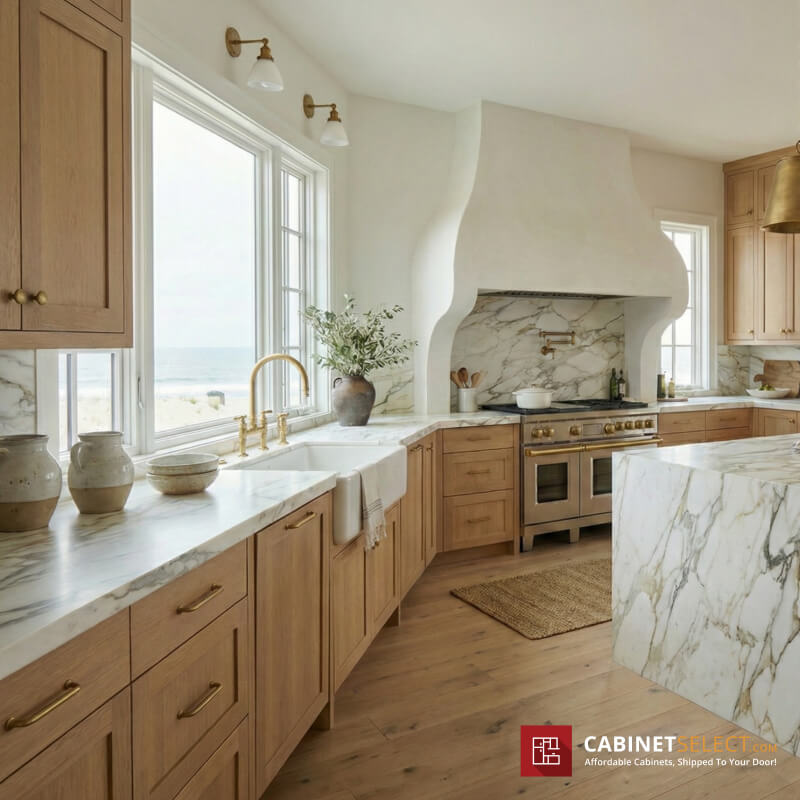 Luxury Coastal Kitchen With High End Finishes