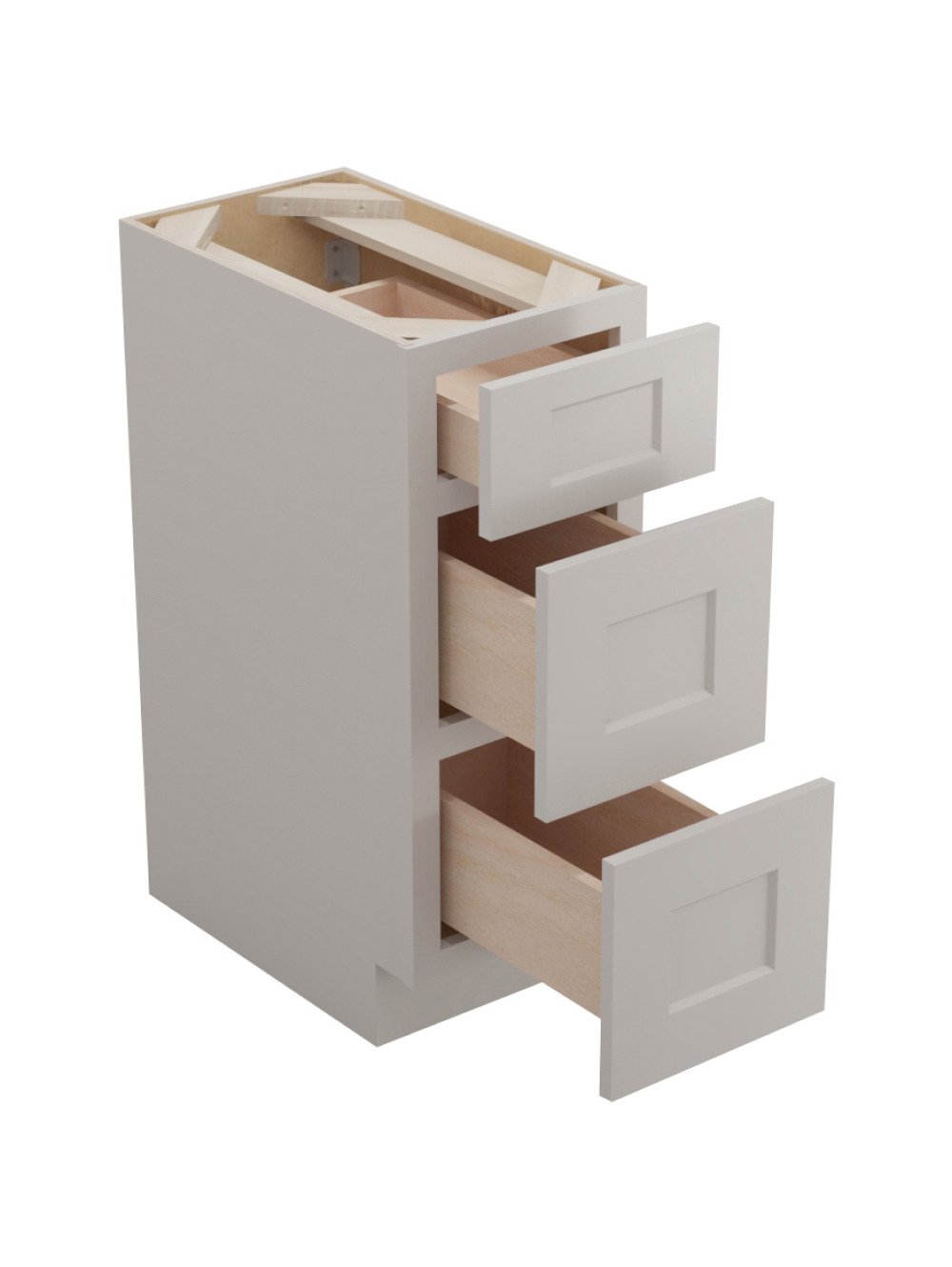 SD-3VDB12: Shaker Dove 12″ Vanity Drawer Base