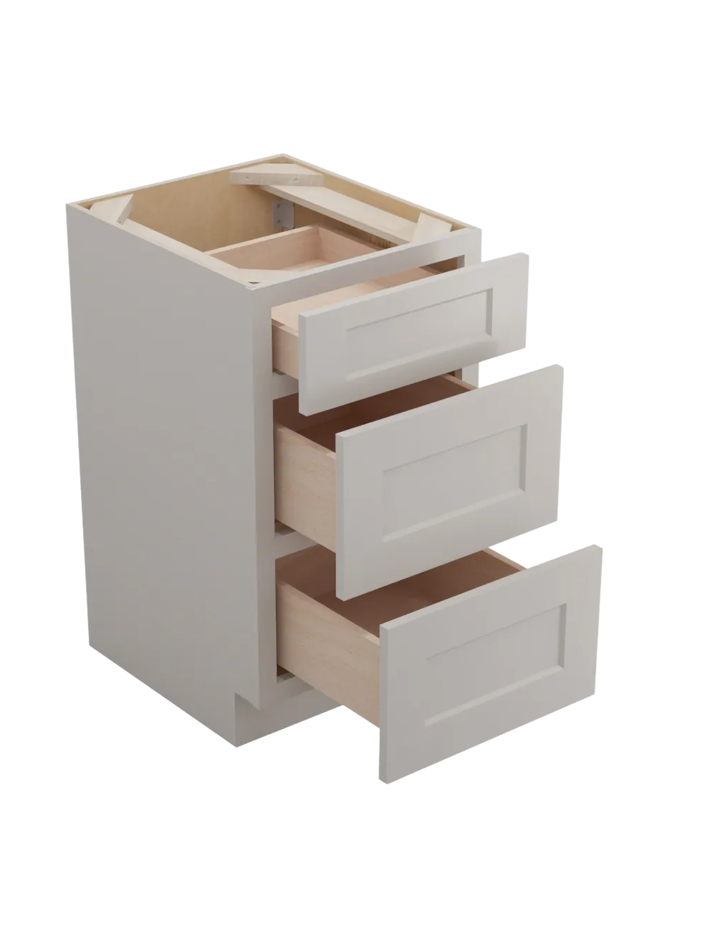SD-3VDB18: Shaker Dove 18″ Vanity Drawer Base