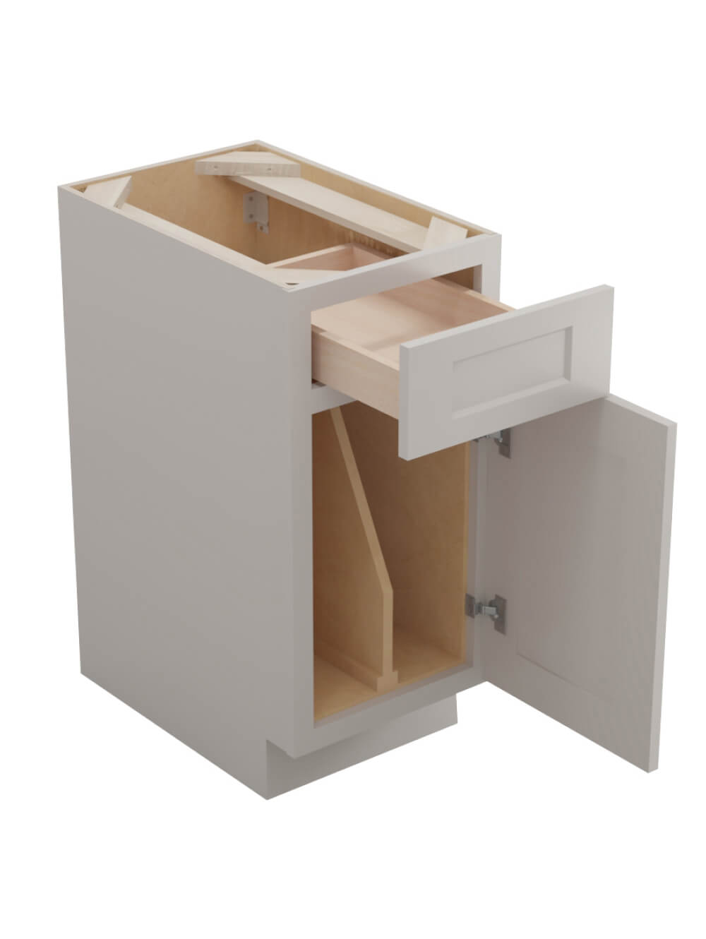 SD-B15TD: Shaker Dove 15″ Single Tray Divider Base Cabinet with Drawer