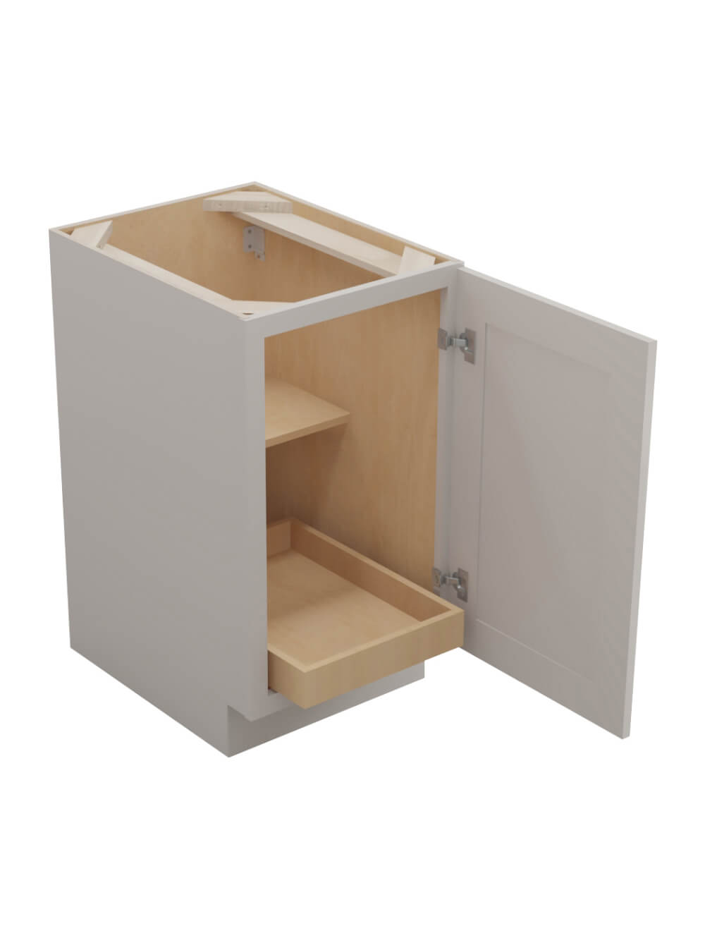 SD-B18FH1RS: Shaker Dove 18″ Single Full Height Door One Rollout Shelf Base Kit