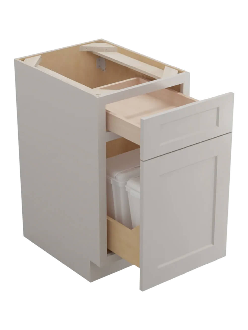 SD-B18TCPO: Shaker Dove Base with Double Trashcan Pullout