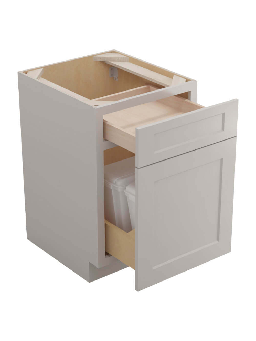SD-B21TCPO: Shaker Dove Base with Double Trashcan Pullout
