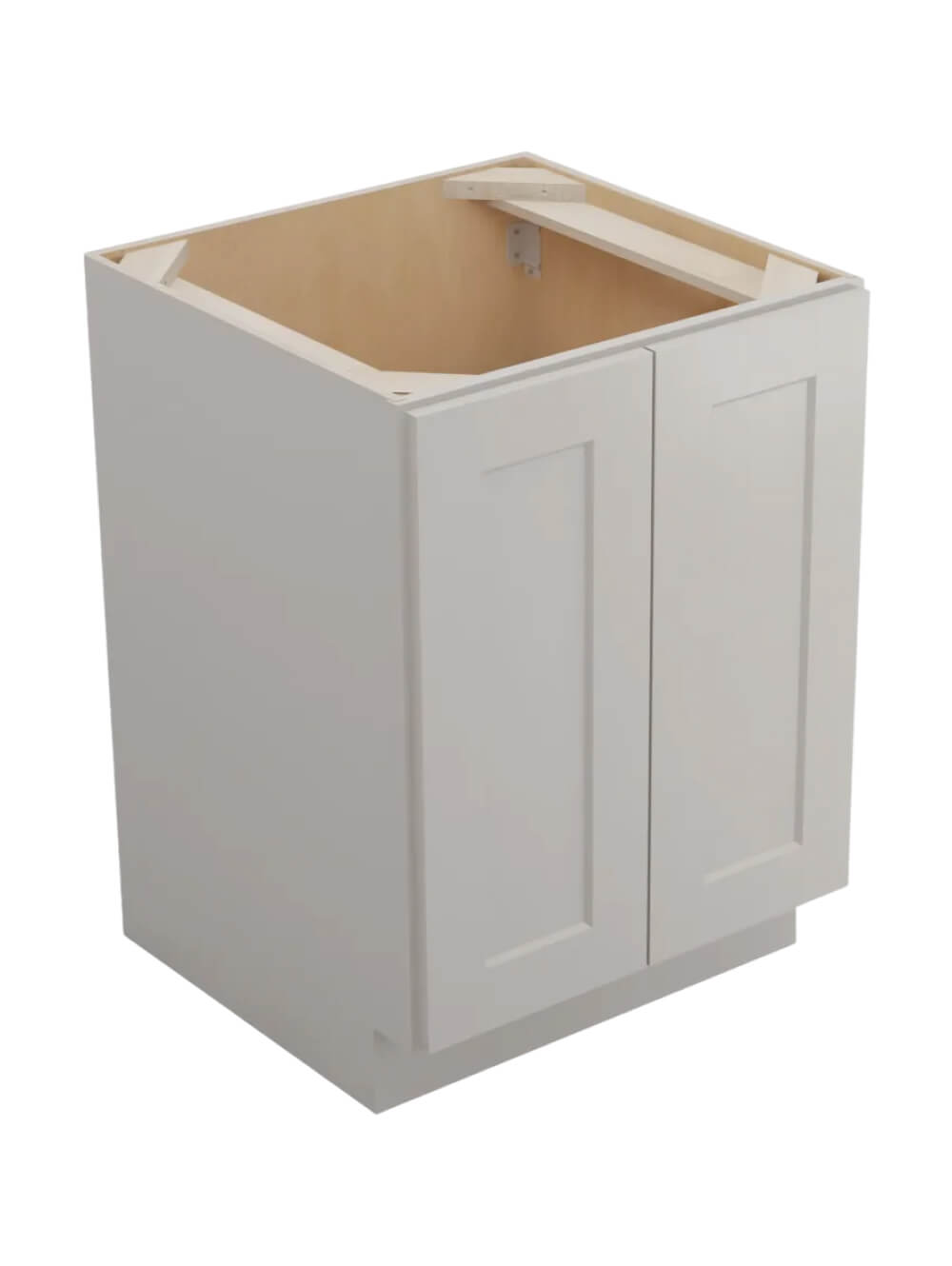 SD-B24FH2RS: Shaker Dove 24″ Double Full Height Door Two Rollout Shelf Base Kit