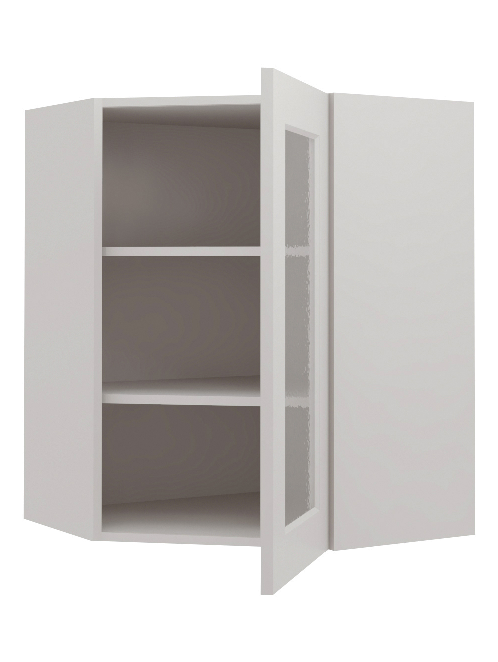 SD-DCW2430GD: Shaker Dove Diagonal Glass Door Wall Cabinet 30″ Tall