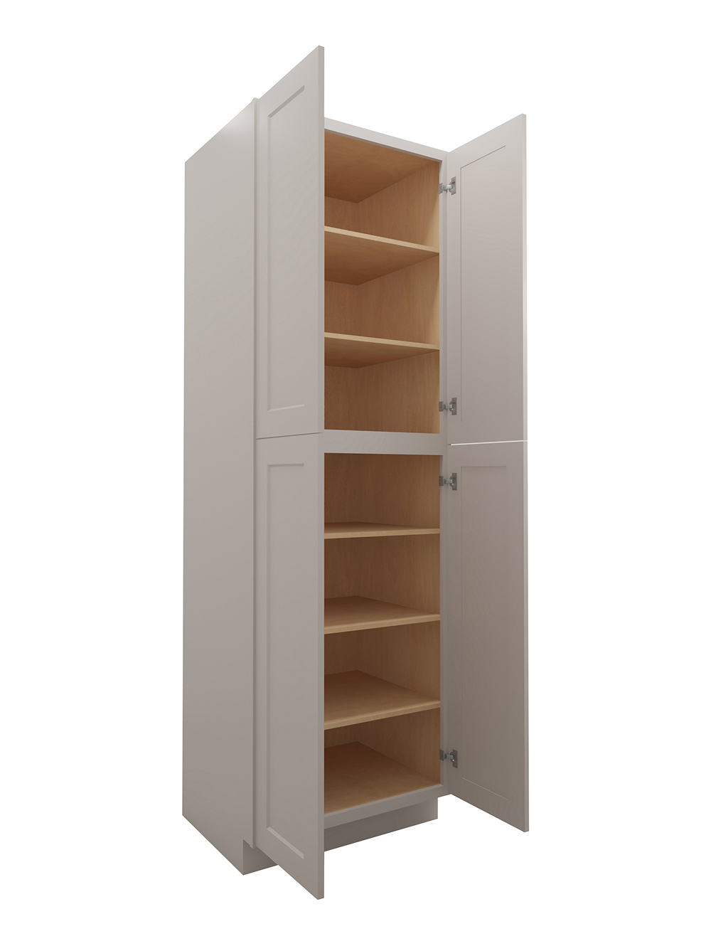 SD-U309624: Shaker Dove 30″ Utility Cabinet Four Doors 96″ H