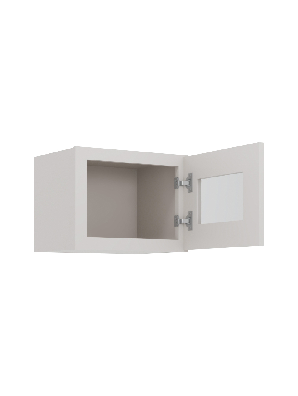 SD-W1512GD: Shaker Dove 15″ Glass Door Wall Stacker Cabinet Single Door 12″ H
