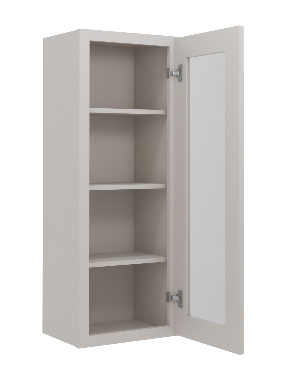 SD-W1542GD: Shaker Dove 15″ Glass Door Wall Cabinet Single Door 42″ Tall