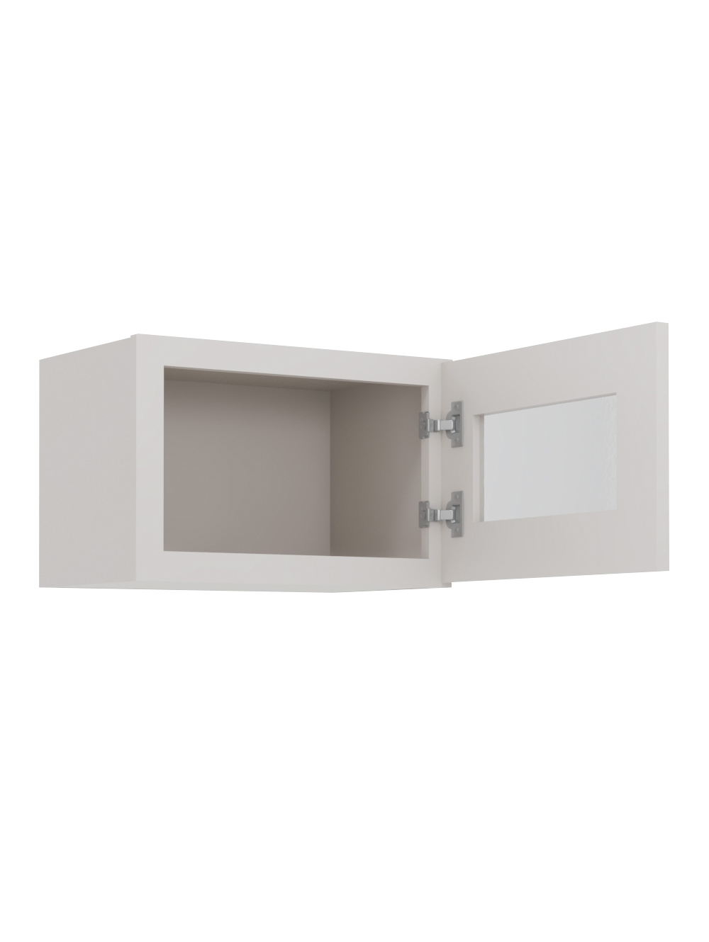 SD-W1812GD: Shaker Dove 18″ Glass Door Wall Stacker Cabinet Single Door 12″ H