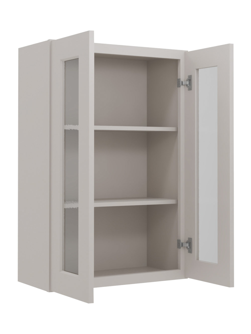 SD-W2436GD: Shaker Dove 24″ Glass Door Wall Cabinet Double Door 36″ Tall