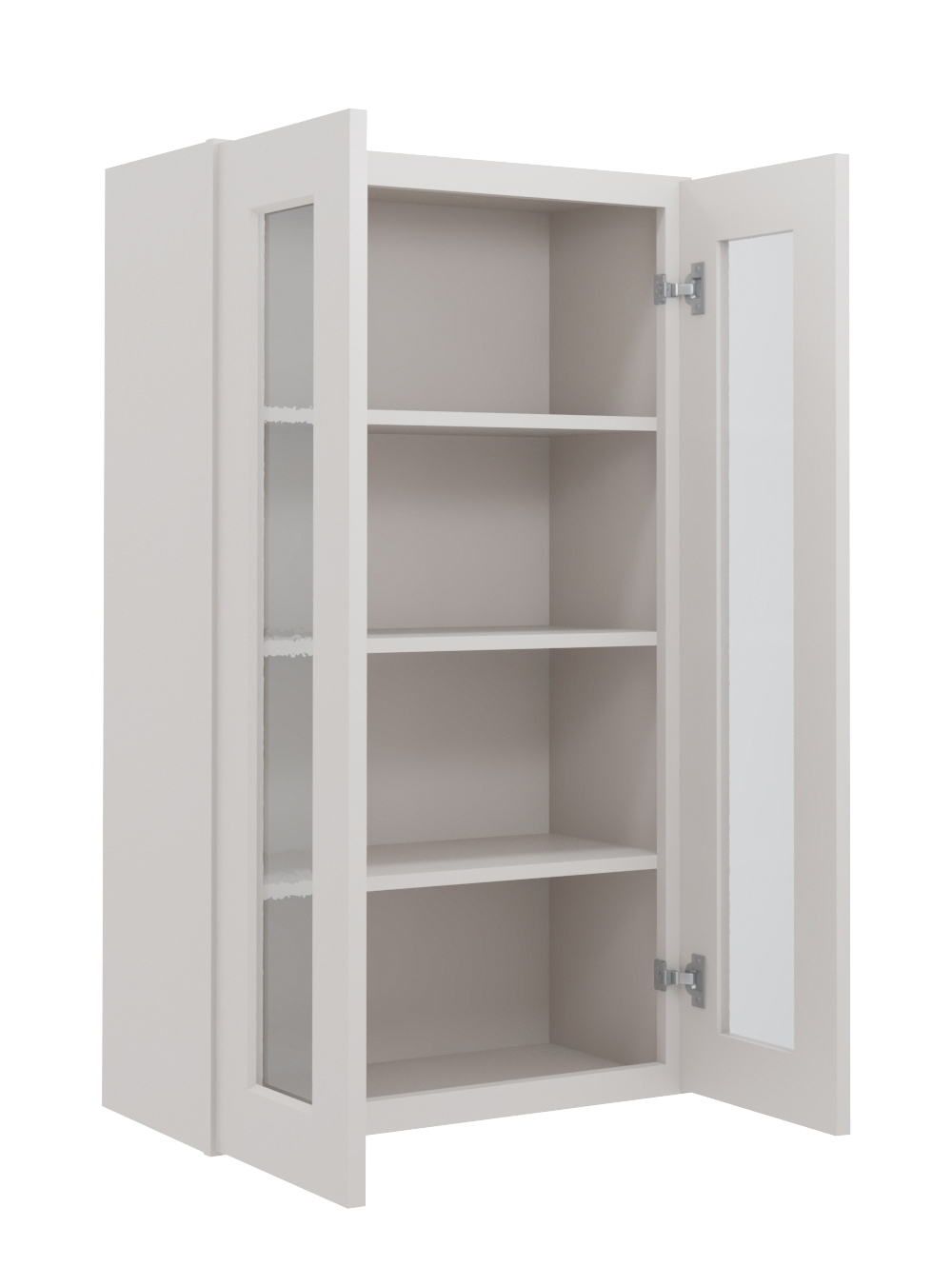 SD-W2442GD: Shaker Dove 24″ Glass Door Wall Cabinet Double Door 42″ Tall