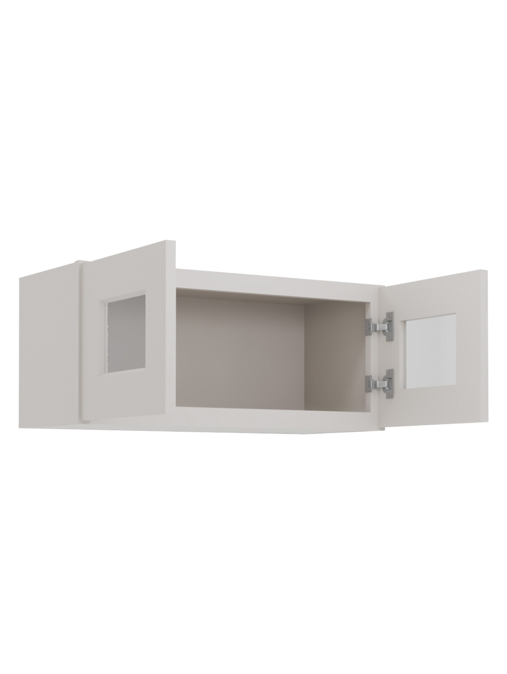 SD-W2712GD: Shaker Dove 27″ Glass Door Wall Stacker Cabinet Double Door 12″ H