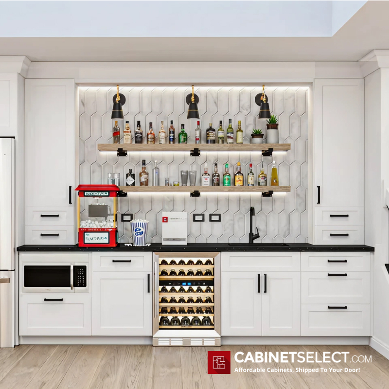 White Cabinets Kitchenette