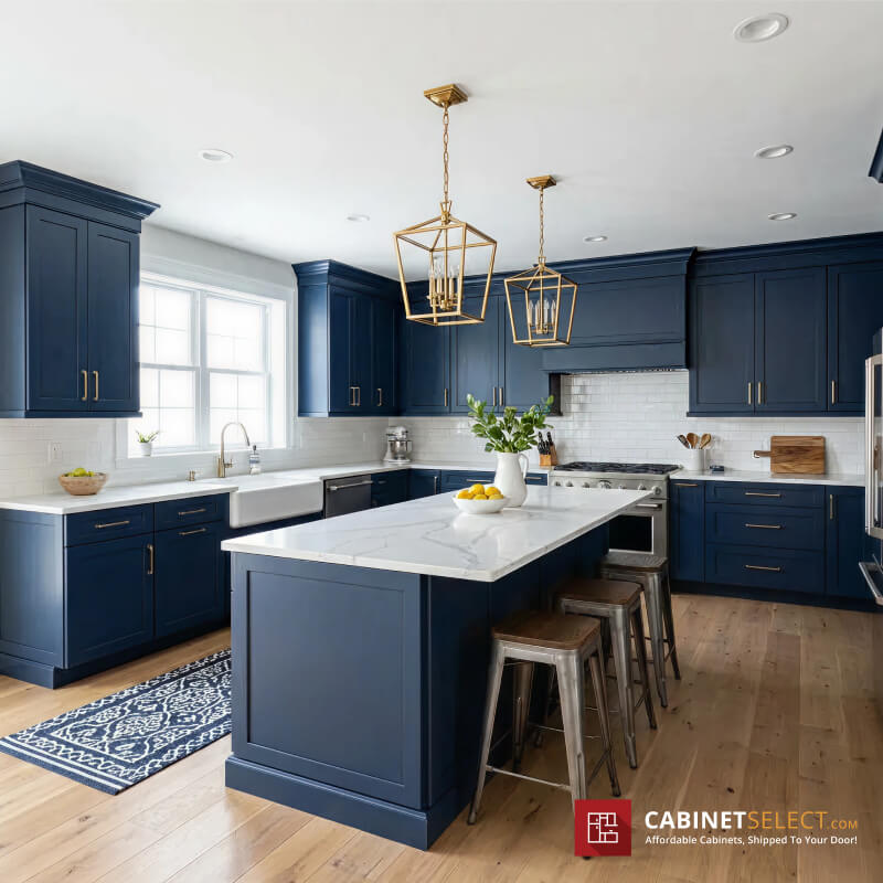 Navy Blue Shaker Cabinet