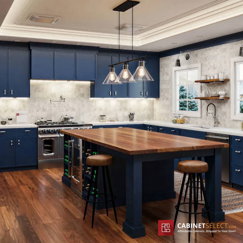 Petit Blue Shaker Cabinet