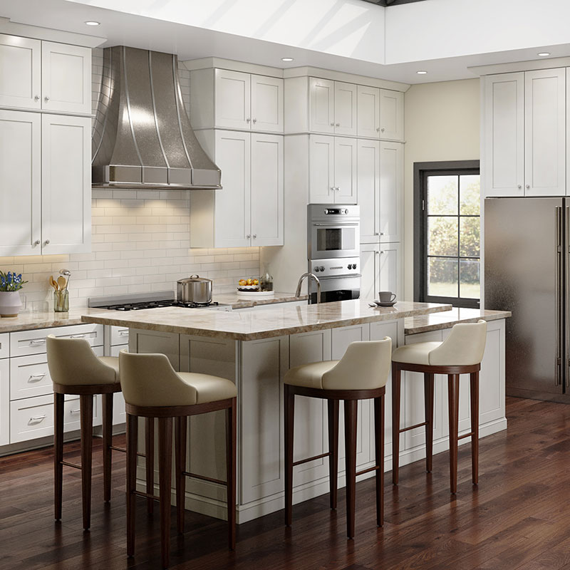 Dove White Shaker Kitchen Island