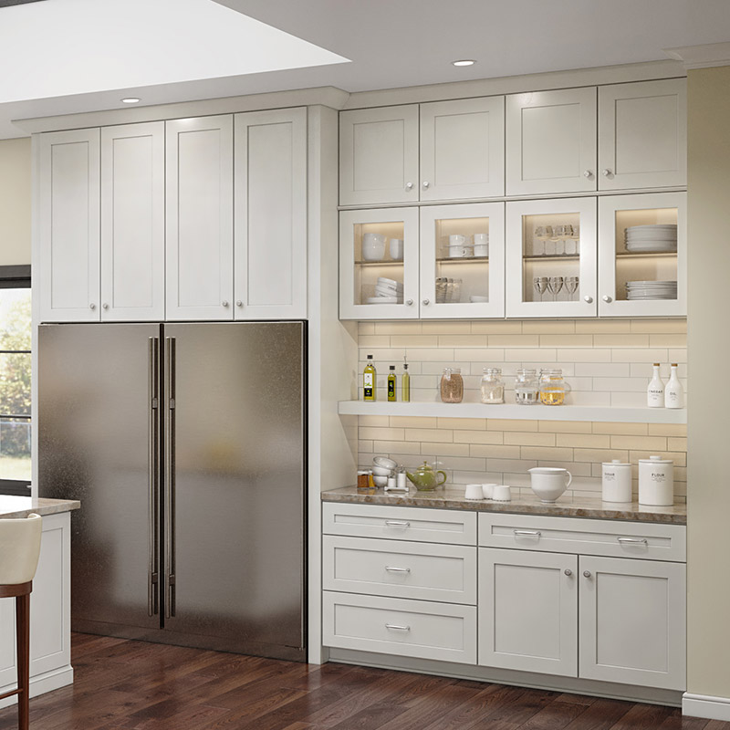 Dove White Shaker Pantry Cabinets
