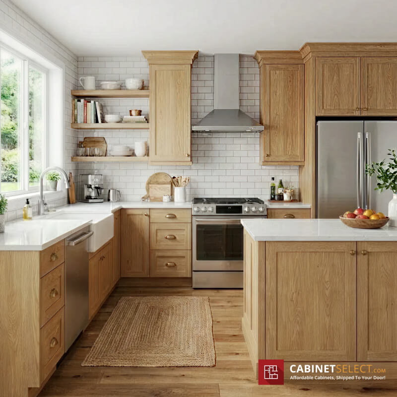Light And Natural Wood Cabinet