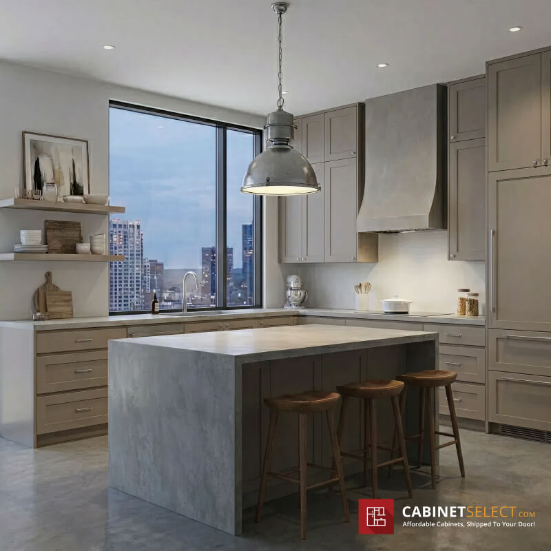 Taupe Cabinets