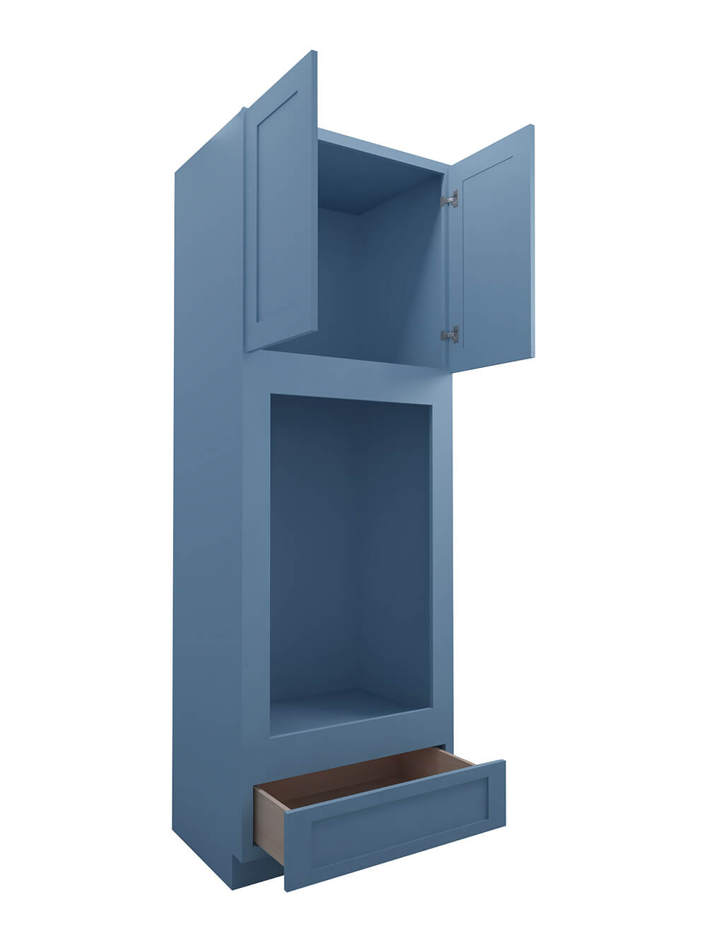 AX-OM3396B: Xterra Blue Shaker 33″ 1 Drawer 2 Door Double Oven Cabinet