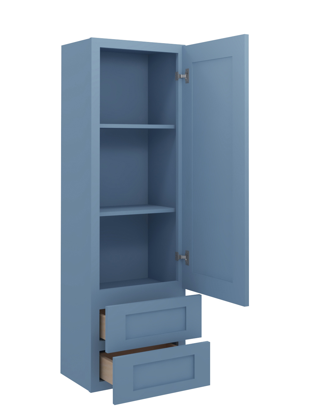 AX-W2D1854: Xterra Blue Shaker 18″ 2 Drawer Wall Cabinet