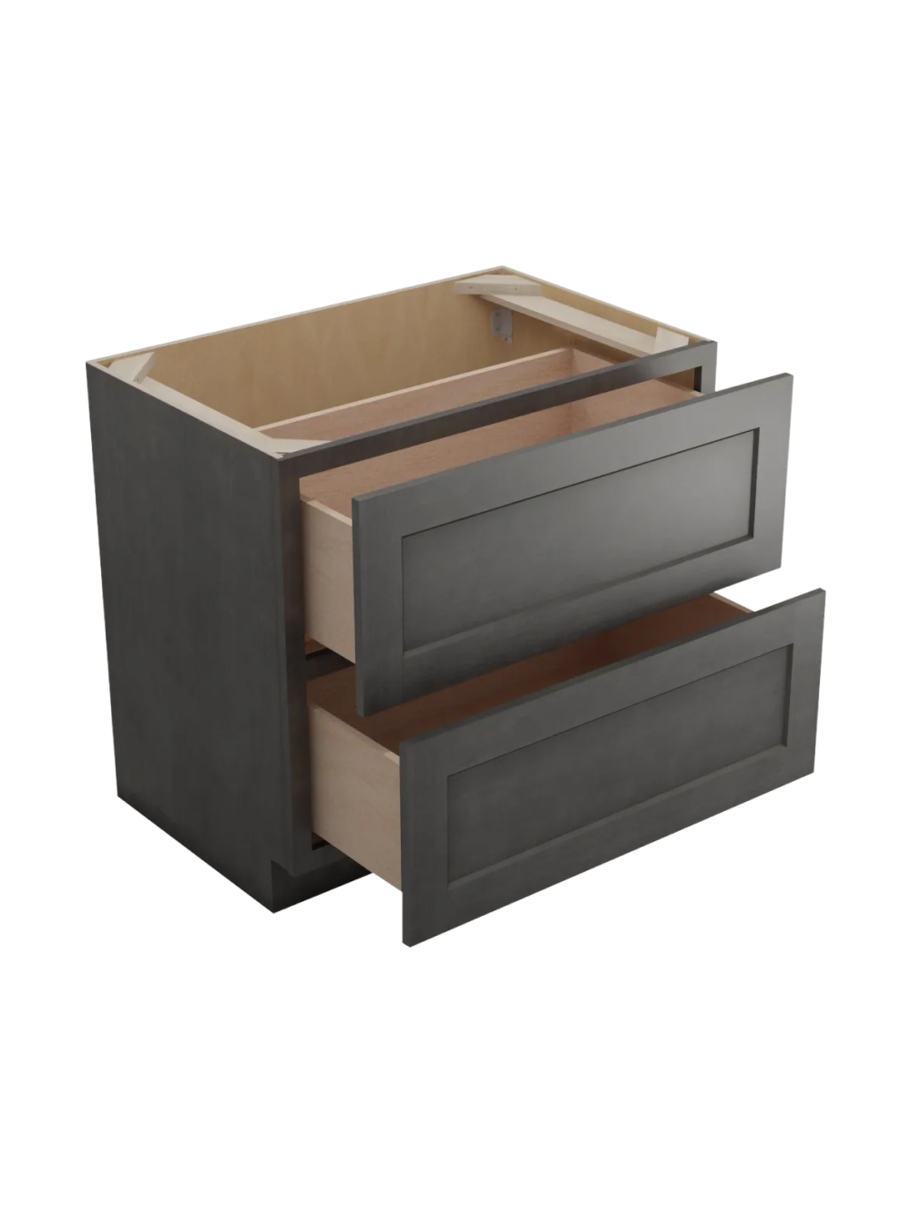 SCN-2DB36: Shaker Cinder 36″ Two Drawer Base Cabinet