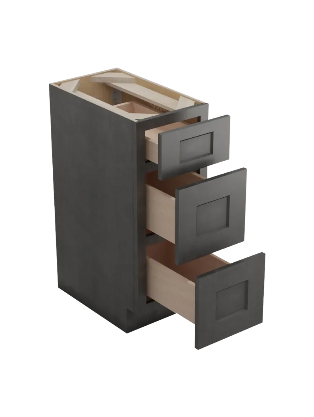 SCN-3VDB12: Shaker Cinder 12″ Vanity Drawer Base