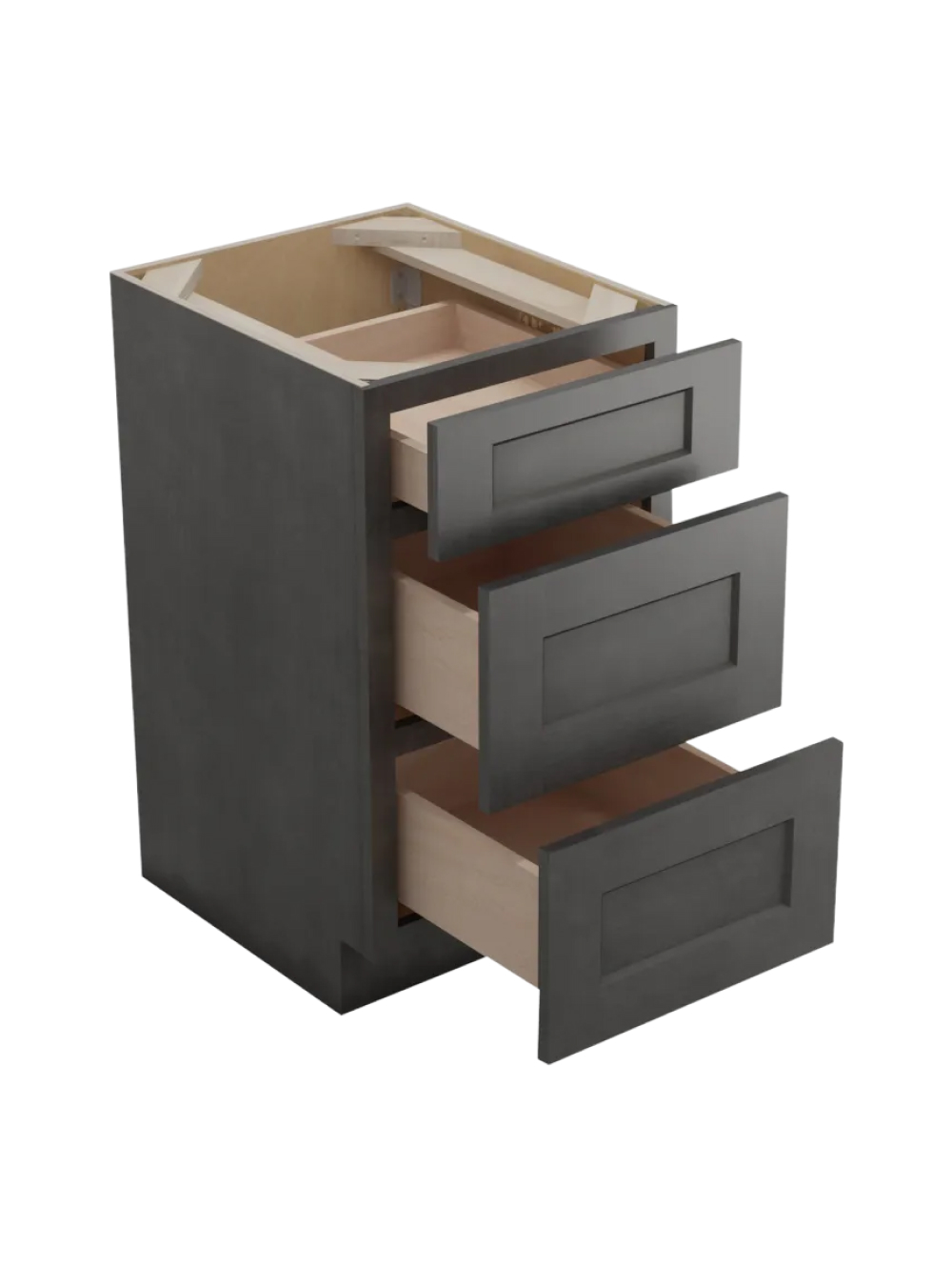 SCN-3VDB18: Shaker Cinder 18″ Vanity Drawer Base